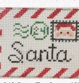 Canvas SANTA LETTER  LUGGAGE TAG  RD348    2X3"