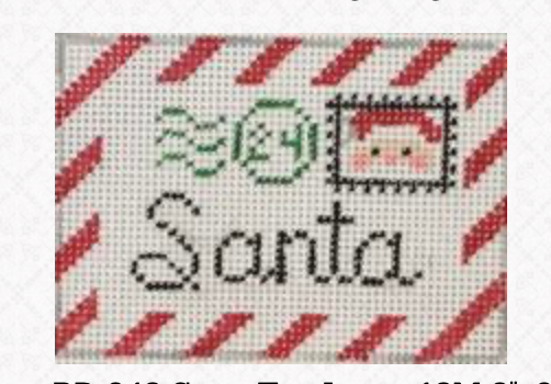 Canvas SANTA LETTER  LUGGAGE TAG  RD348    2X3"
