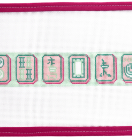 Canvas MAHJONG KEY FOB - PINK AND GREEN    PS501