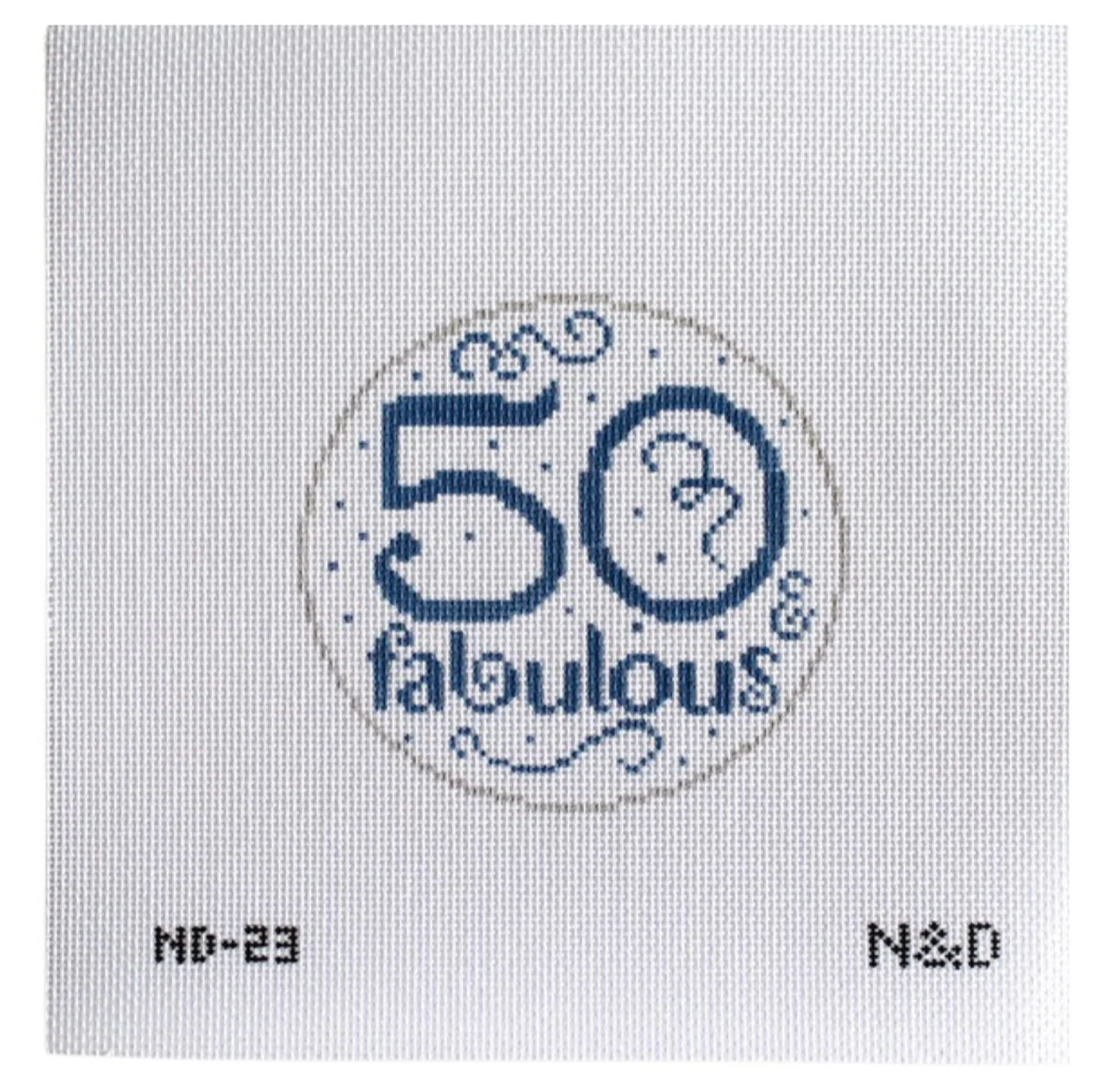 Canvas 50 AND FABULOUS  ND23  4"ROUND