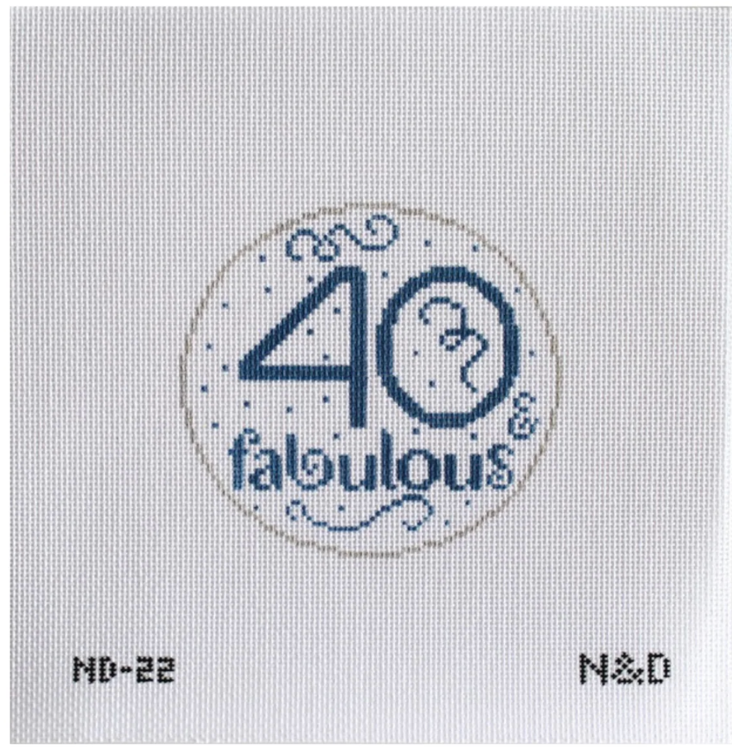 Canvas 40 AND FABULOUS  ND22  4"ROUND