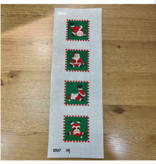 Canvas TUMBLING SANTAS COASTER SET  OF 4  0527