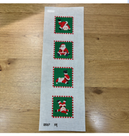 Canvas TUMBLING SANTAS COASTER SET  OF 4  0527