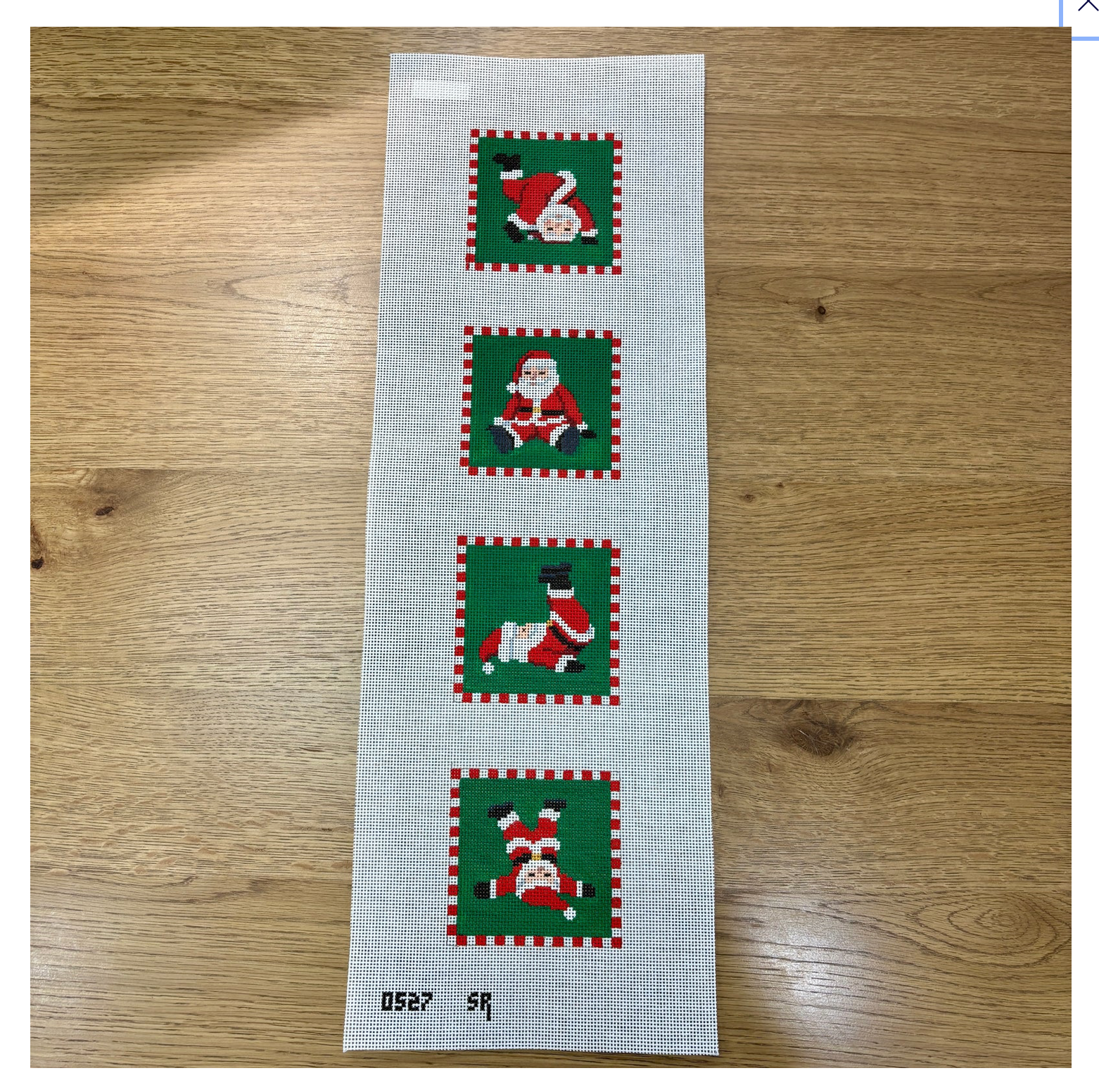 Canvas TUMBLING SANTAS COASTER SET  OF 4  0527