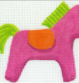 Canvas HERMES HORSE BAG CHARM -HOT PINK/LIME/ORANGE  OM447