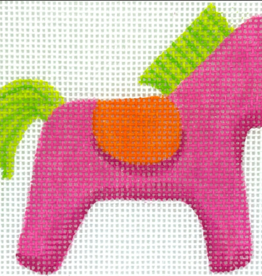 Canvas HERMES HORSE BAG CHARM -HOT PINK/LIME/ORANGE  OM447