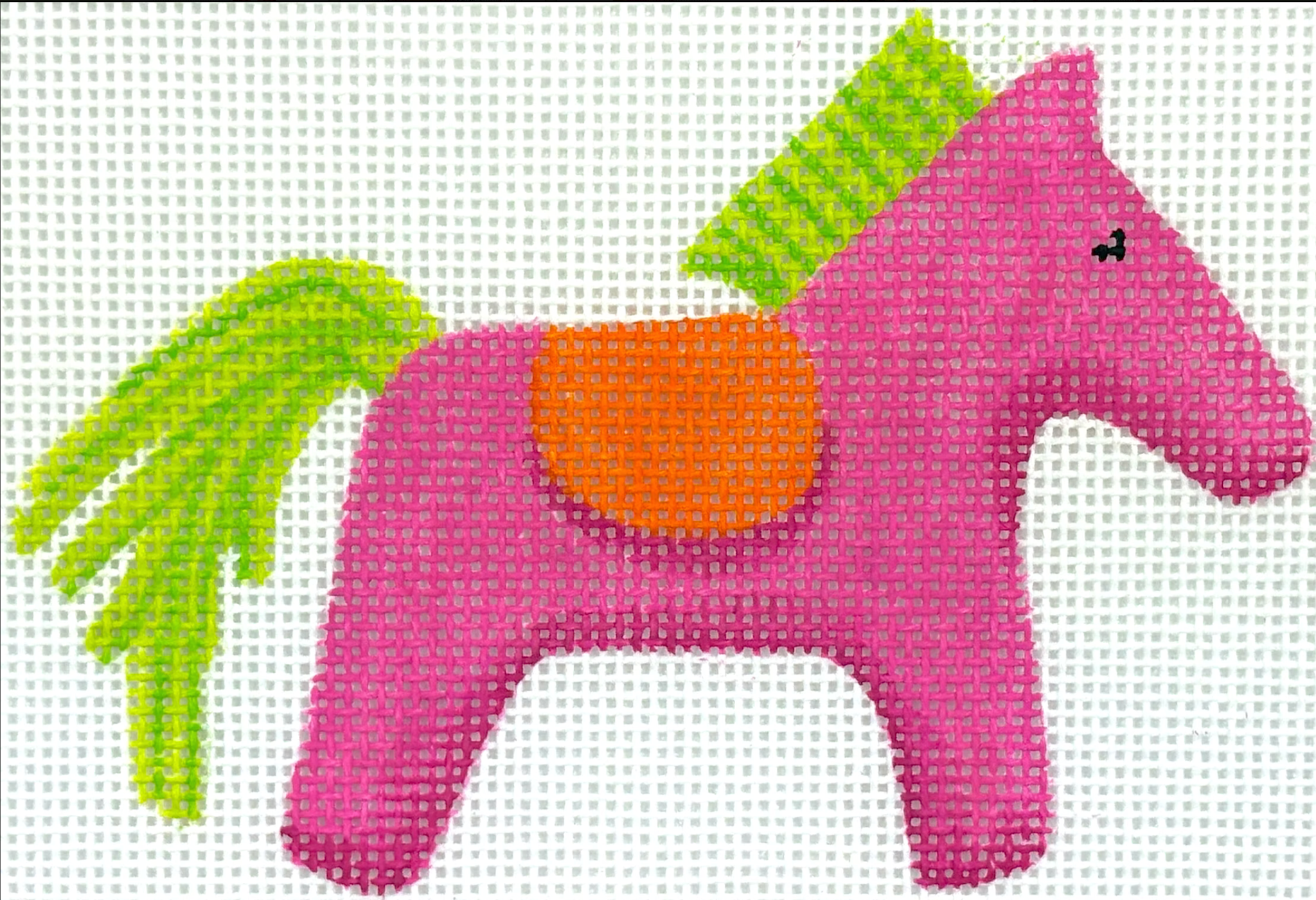 Canvas HERMES HORSE BAG CHARM -HOT PINK/LIME/ORANGE  OM447