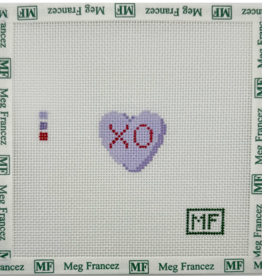 Canvas XO HEART MINI - LAVENDER   1.3X1.2"
