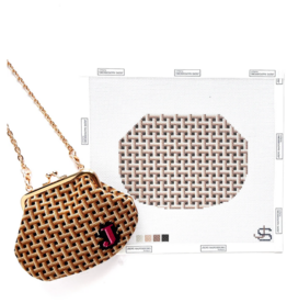 Canvas KISS LOCK BAG -  BASKETWEAVE JS317A   5.2X7"