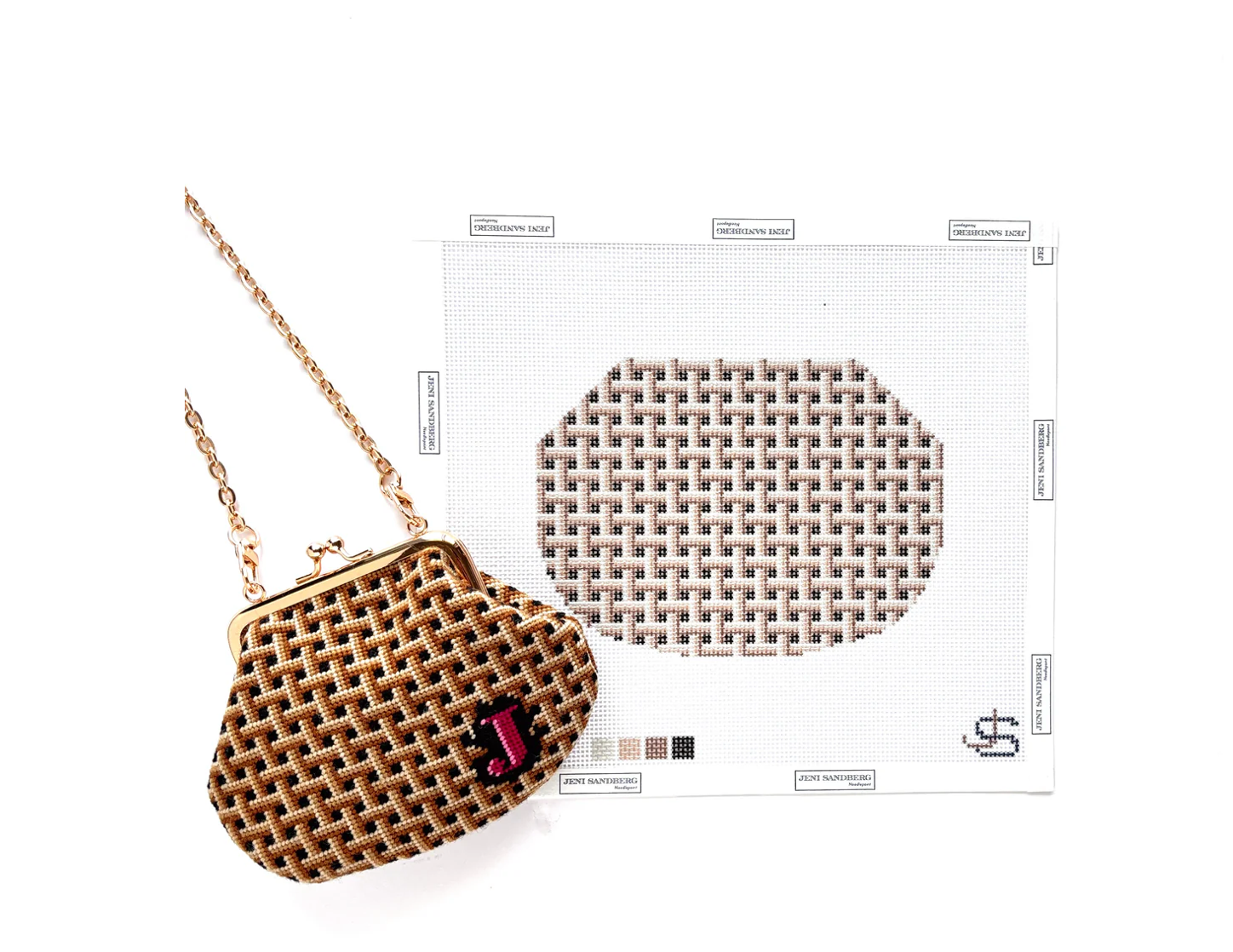 Canvas KISS LOCK BAG -  BASKETWEAVE JS317A   5.2X7"