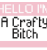 Canvas HELLO I'M A CRAFTY  BITCH  TT16   3X2"