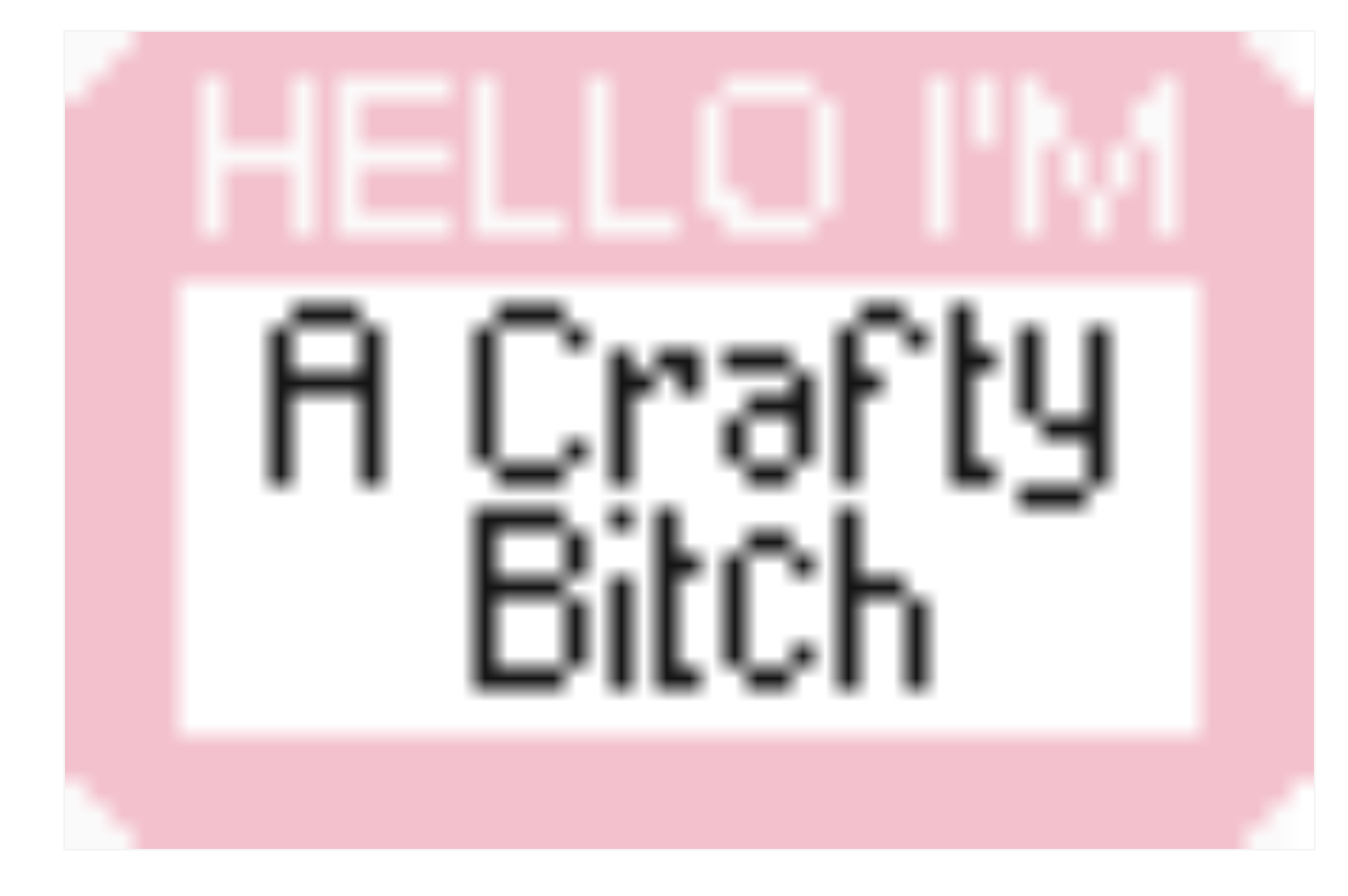 Canvas HELLO I'M A CRAFTY  BITCH  TT16   3X2"