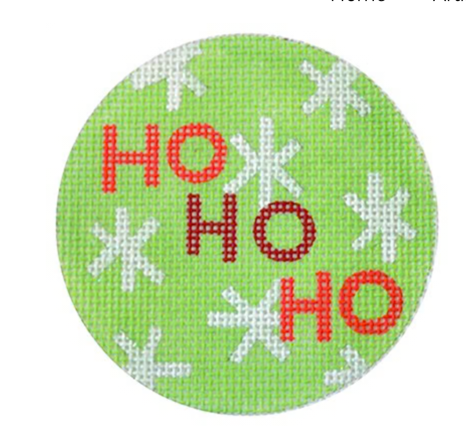 Canvas HO HO HO   KB285  4"ROUND