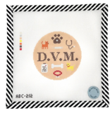 Canvas VETERINARIAN DVM  ROUND   ABC211  4"ROUND