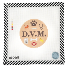 Canvas VETERINARIAN DVM  ROUND   ABC211  4"ROUND