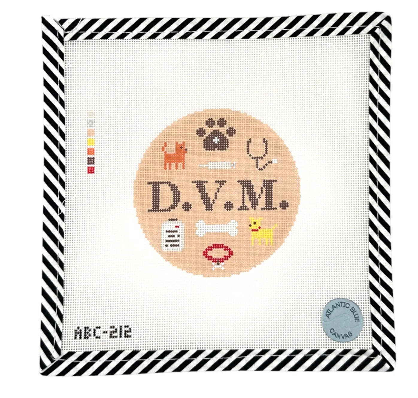 Canvas VETERINARIAN DVM  ROUND   ABC211  4"ROUND