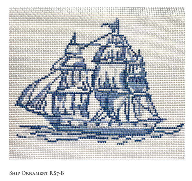 Canvas LITTLE WOMEN COLLECTION -SHIP ORNAMENT  RS7-B   5.5X4"