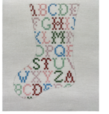Canvas LITTLE WOMEN COLLECTION -SAMPLER MINI SOCK  RS7-C   7.5X5"