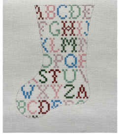 Canvas LITTLE WOMEN COLLECTION -SAMPLER MINI SOCK  RS7-C   7.5X5"