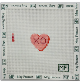 Canvas XO HEART MINI - PINK    1.3X1.2"