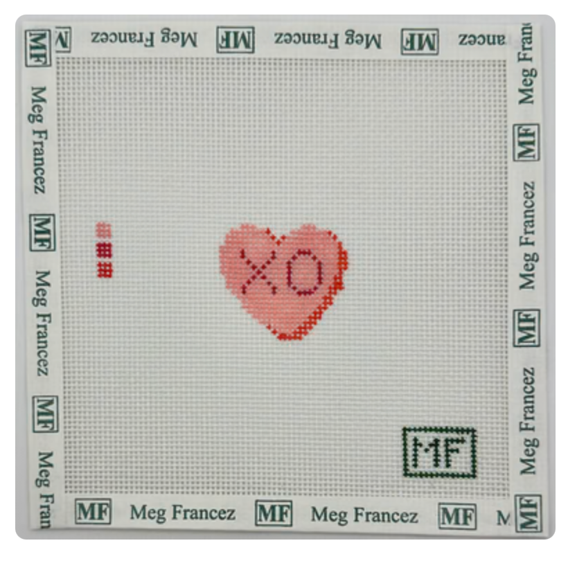 Canvas XO HEART MINI - PINK    1.3X1.2"