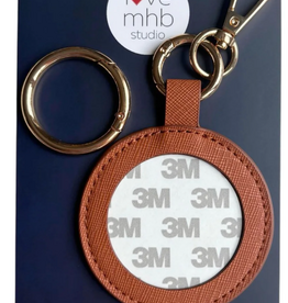 Accessories SELF FINISHING LEATHER - 2" ROUND CHARM - COGNAC