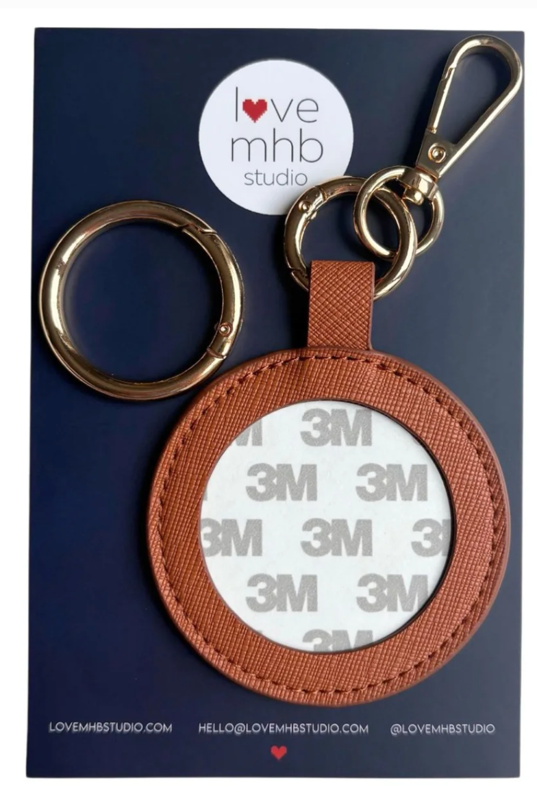 Accessories SELF FINISHING LEATHER - 2" ROUND CHARM - COGNAC