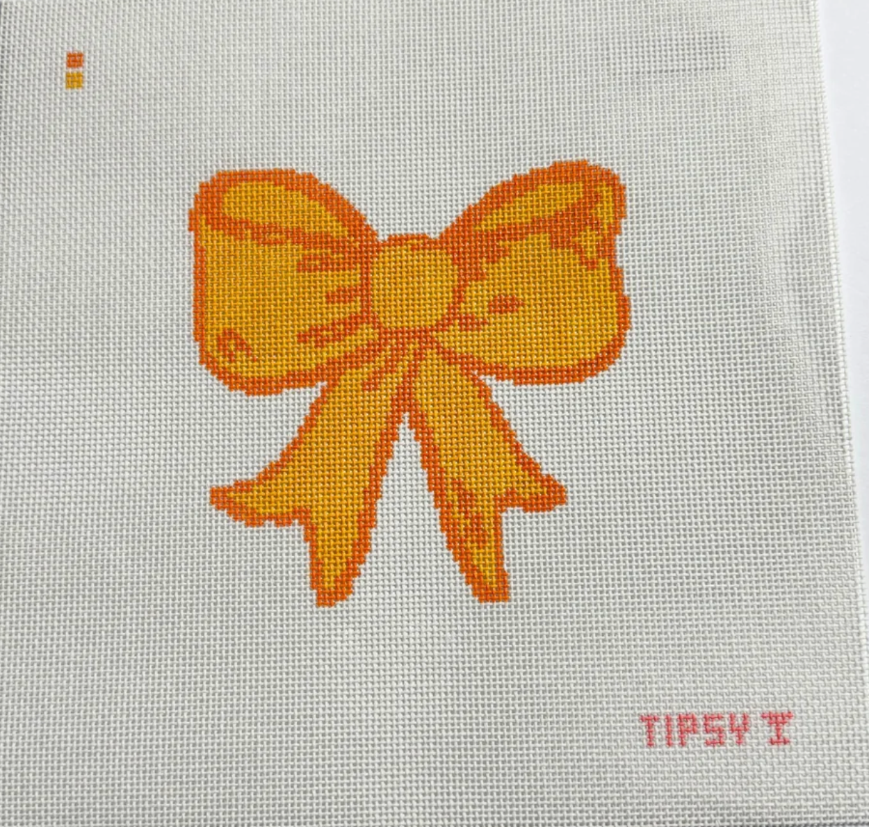 Canvas ORANGE BOW  TT35B   4.2X4.3"