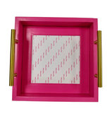 Accessories SELF FINISHING VEGAN-LEATHER TRAY   HOLD 6X6" CANVAS - HOT PINK