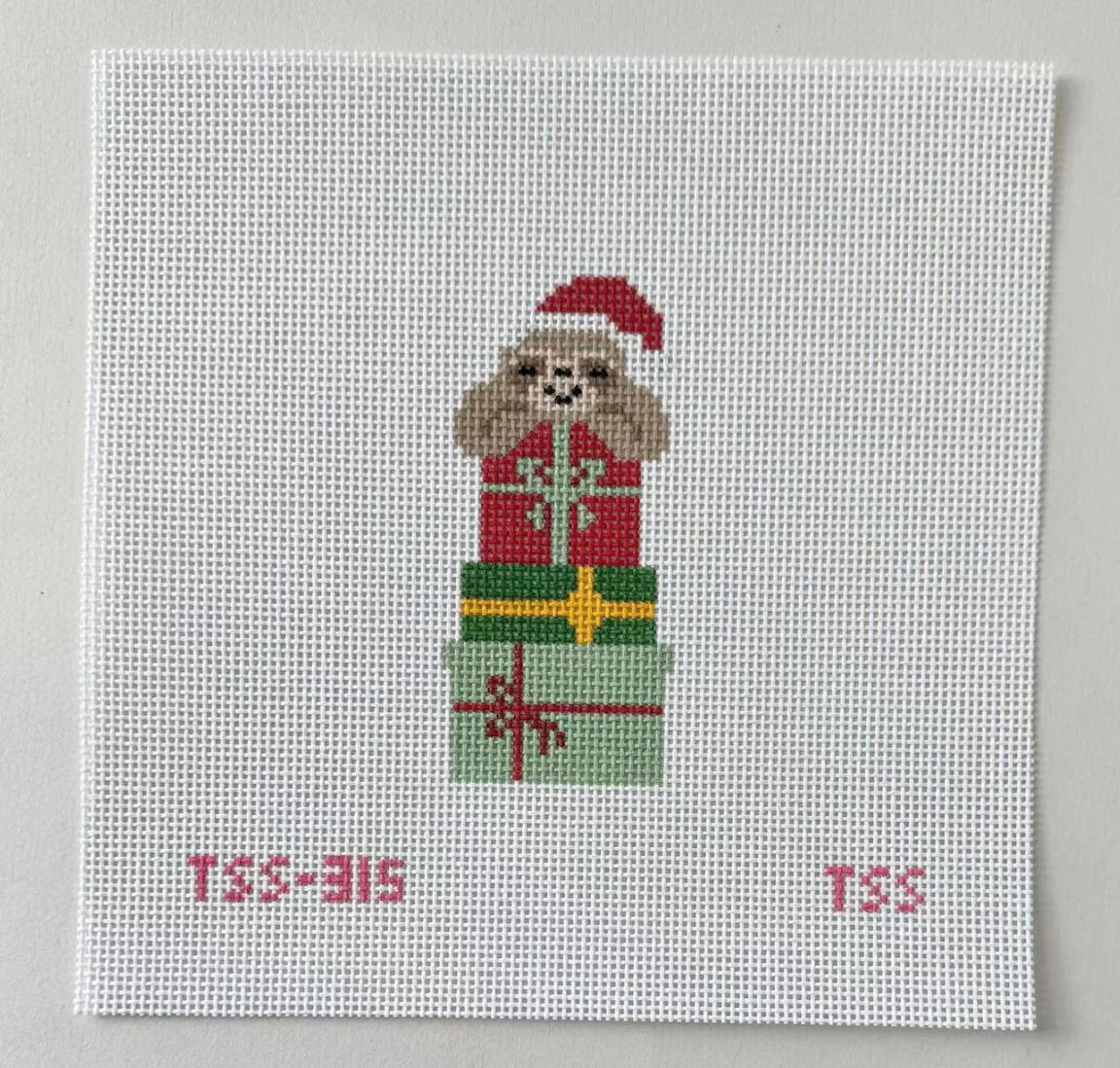 Canvas CHRISTMAS SLOTH WITH GIFTS  TSS315  2X4"