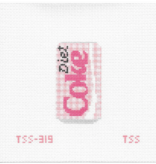 Canvas PINK GINGHAM DIET COKE  TSS319  2.5X4"