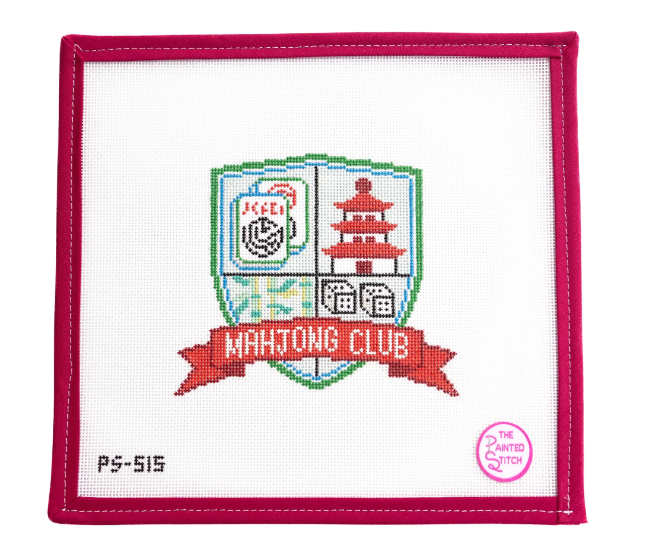 Canvas MAHJONG CLUB CREST  PS514  5X5"