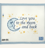 Canvas LOVE YOU TO THE MOON AND BACK  MN56   8.5X5.2"