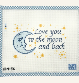 Canvas LOVE YOU TO THE MOON AND BACK  MN56   8.5X5.2"