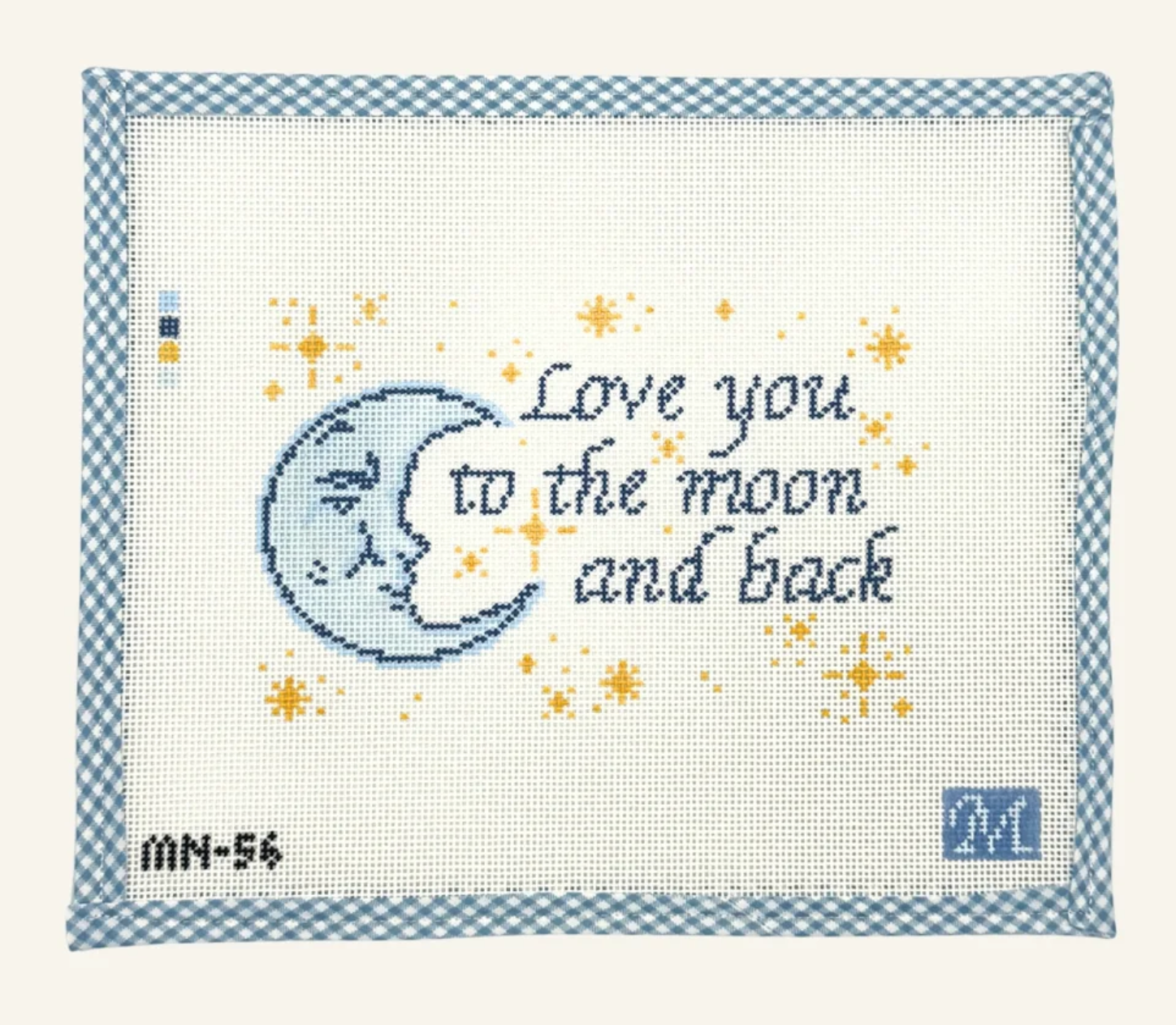 Canvas LOVE YOU TO THE MOON AND BACK  MN56   8.5X5.2"