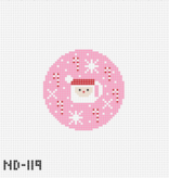 Canvas PINK SANTA MUG  ND1114   3"ROUND