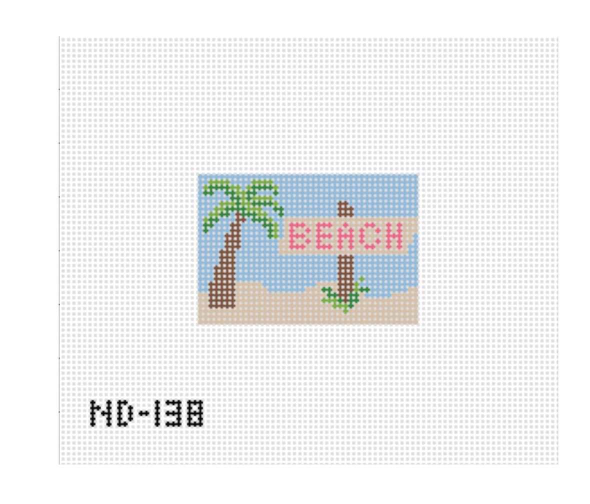 Canvas BEACH SCENE LUGGAGE TAG  ND138