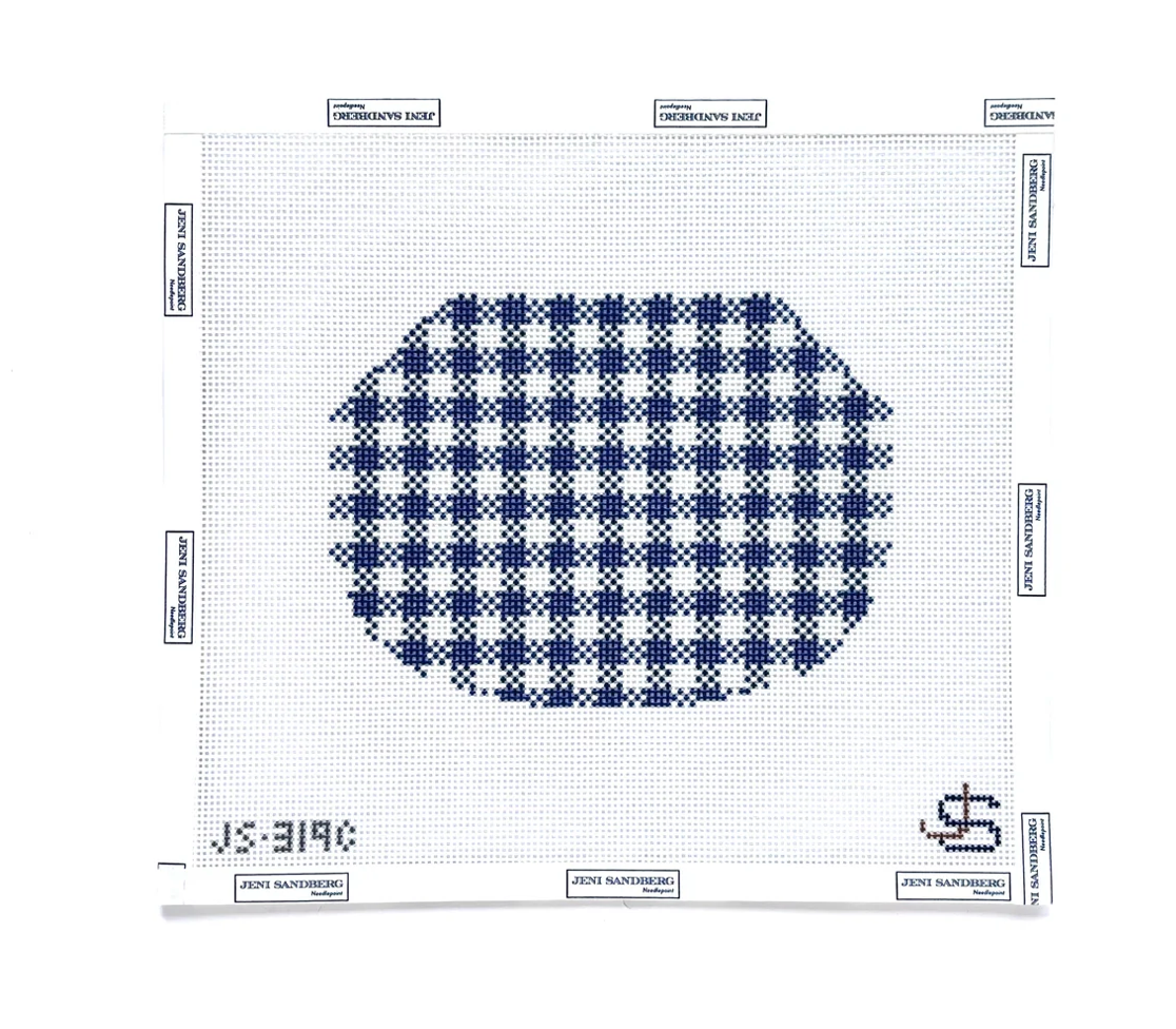 Canvas KISS LOCK BAG -BLUE GINGHAM   JS319C   5.2X7"
