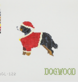 Canvas SANTA BERNESE MOUNTAIN DOG   AGL122    4X4"