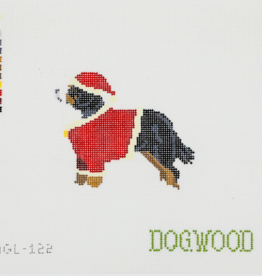 Canvas SANTA BERNESE MOUNTAIN DOG   AGL122    4X4"