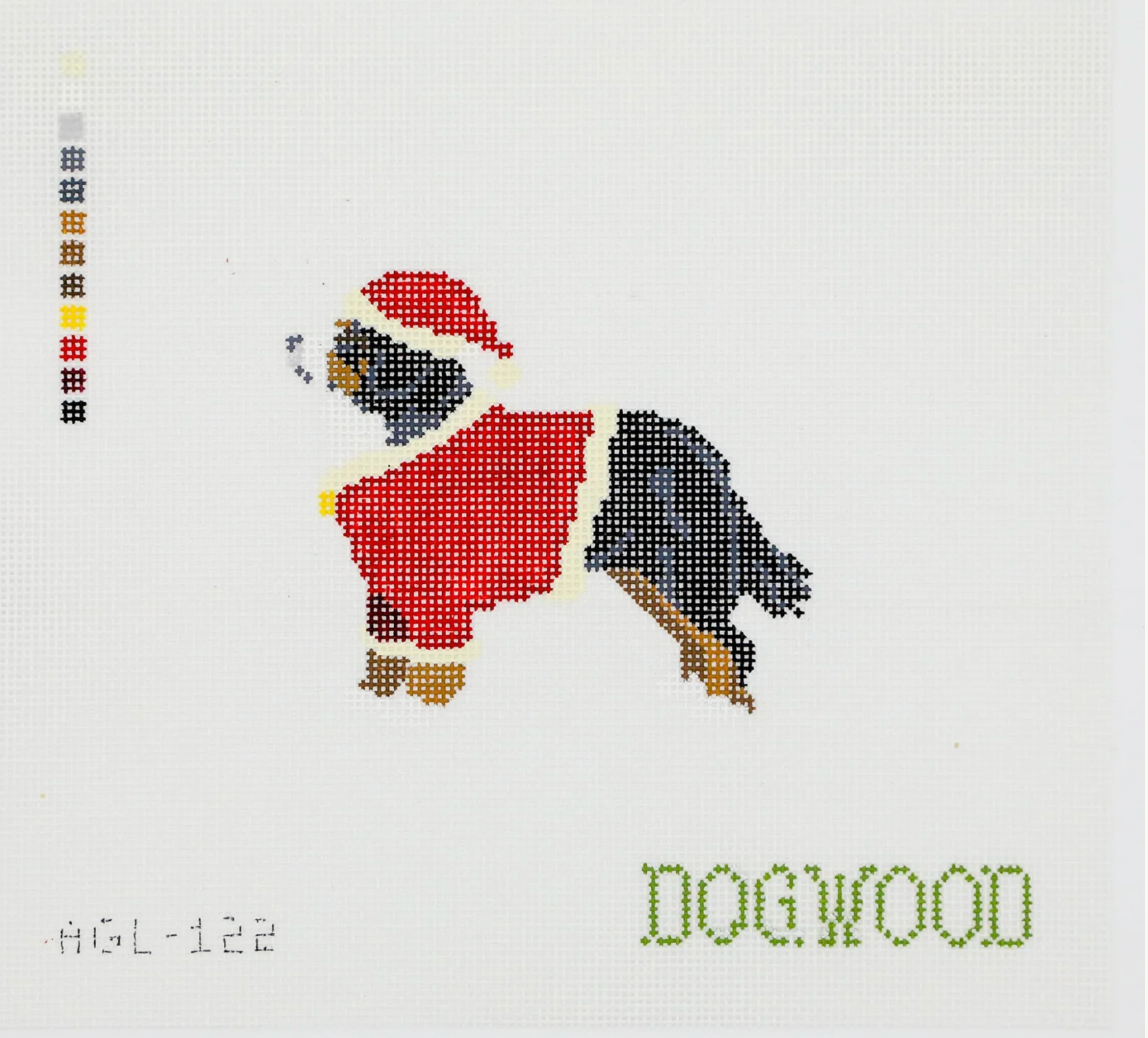 Canvas SANTA BERNESE MOUNTAIN DOG   AGL122    4X4"