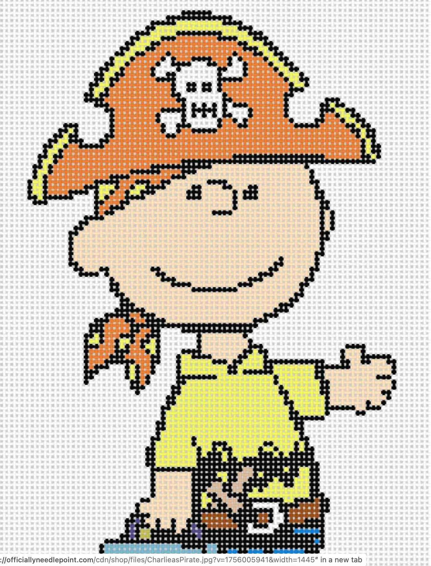 Canvas PEANUTS HALLOWEEN CHARLIE BROWN PIRATE COSTUME  HALL11