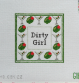 Canvas DIRTY GIRL COASTER   4X4"
