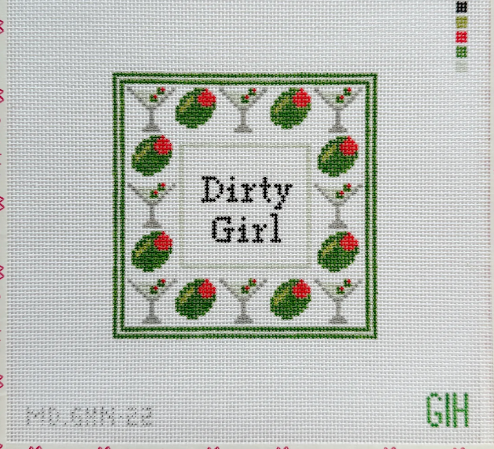 Canvas DIRTY GIRL COASTER   4X4"