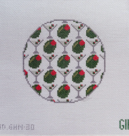 Canvas DIRTY MARTINI  COASTER   4"ROUND