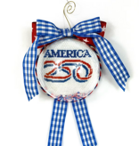 Canvas 250TH ANNIVERSARY DOME WITH CONFETTI  WITH STITCH GUIDE  OMD61  4"ROUND