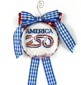 Canvas 250TH ANNIVERSARY DOME WITH CONFETTI  WITH STITCH GUIDE  OMD61  4"ROUND