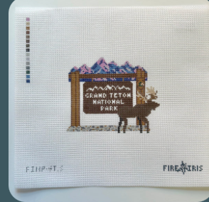 Canvas GRAND TETON  NATIONAL PARK SIGN  FINPGTS   3.5X3.5"