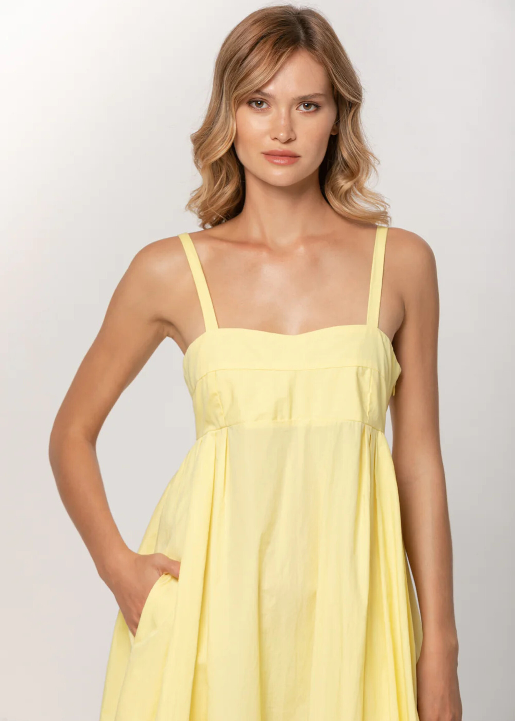 Lusana Lemon Empire Dress