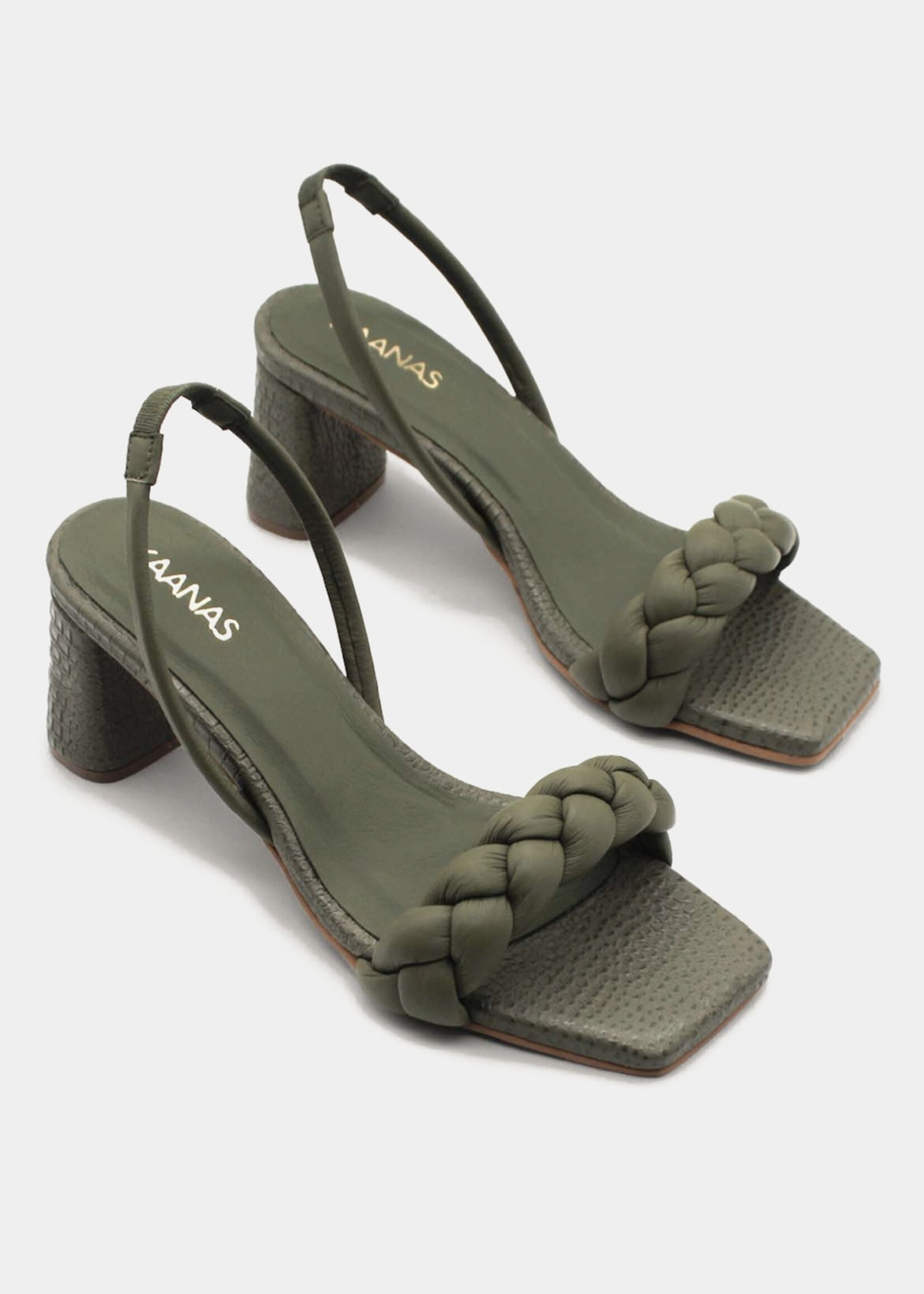 Kaanas Olive Mistico Chunky Braided Heel